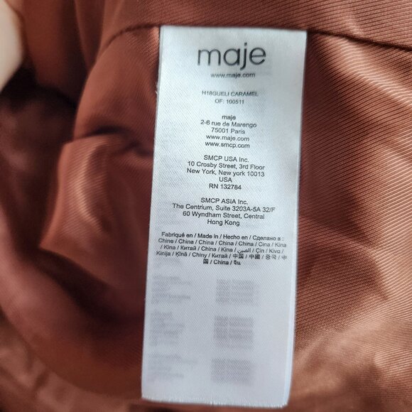 MAJE Gueli Puffer Cocoon Jacket in Mocha Mousse - OS - Picture 12 of 16